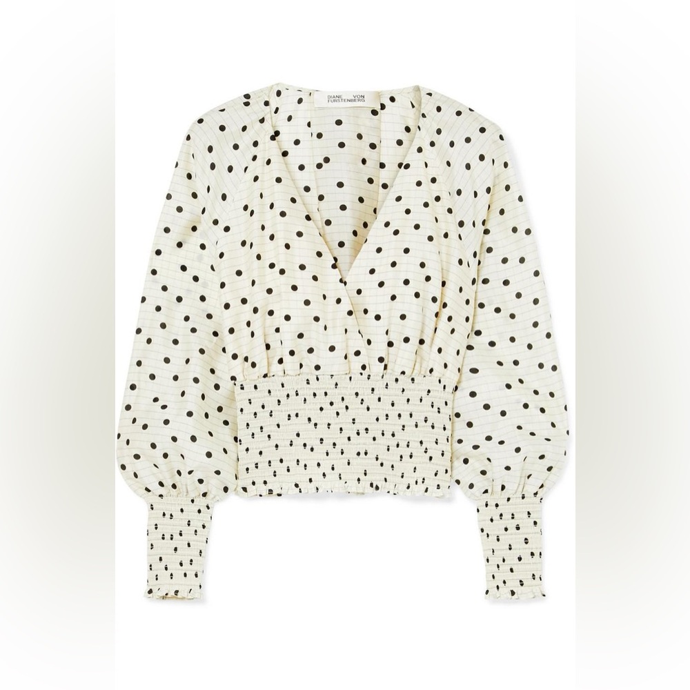 Polka Dot V-Neck Blouse
